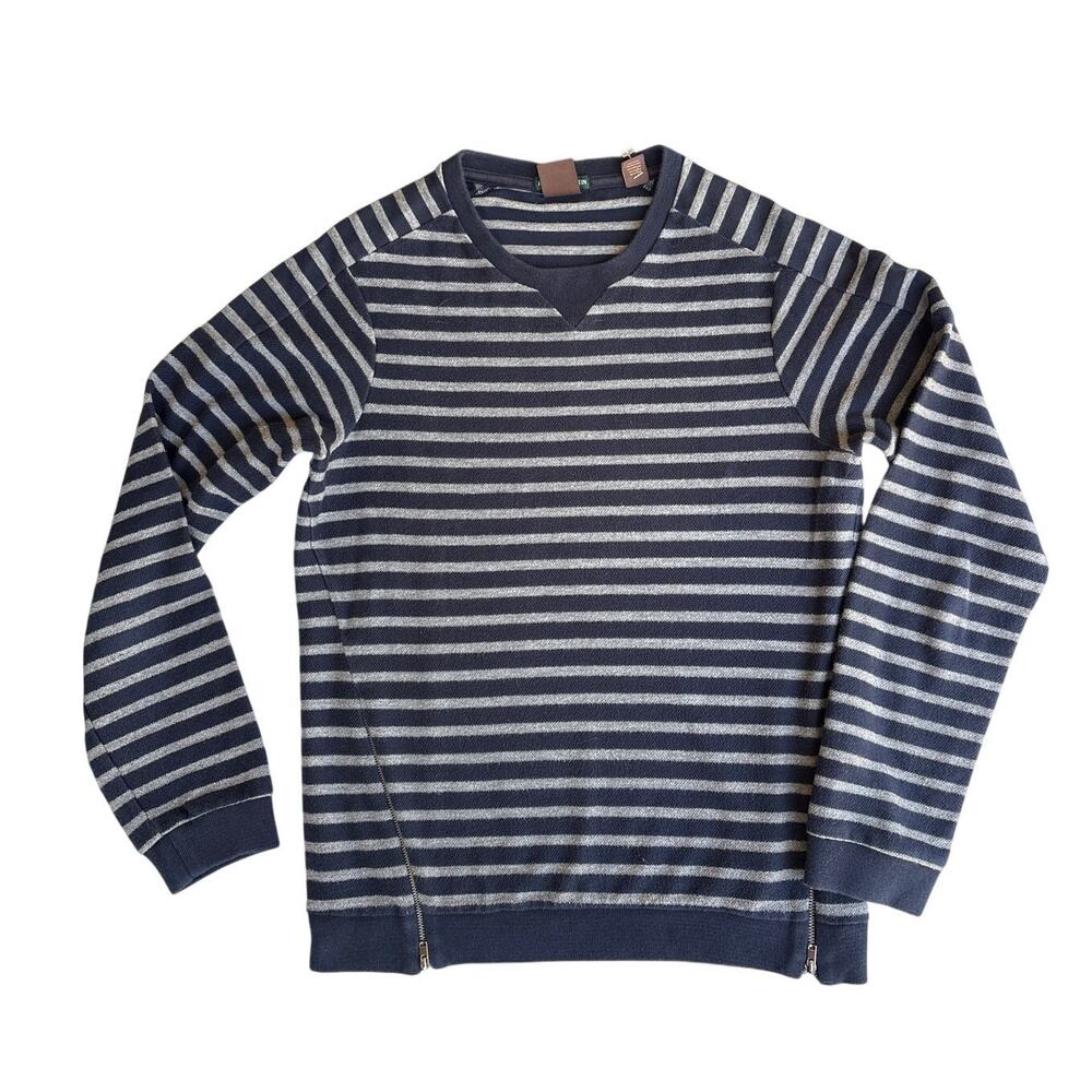 Scotch & Soda Homme du Matin Navy Stripe V-Neck Sweater Cotton